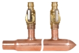 Sioux Chief PowerPEX® BranchMaster™ 672WV0430 Manifold, 3/4 x 1/2 in, Male C x Spin Closed x F1960 PEX Grip™, Copper