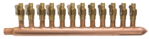 Sioux Chief PowerPEX® BranchMaster™ 672WV1230 Manifold with Ball Valve, (12) 1/2 in Outlets, Copper