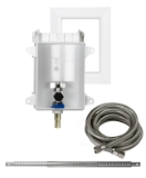 Sioux Chief OxBox™ 696-G1000XFS Ice Maker Outlet Box with 6 ft Braided Supply Line, 1/2 in F1807 PEX Crimp™ Inlet, 1/4 in Compression Outlet, ABS