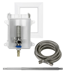 Sioux Chief OxBox™ 696-G1010XFS Ice Maker Outlet Box with MiniRester™ Water Hammer Arresters, 1/2 in F1807 PEX Crimp™ Inlet, 1/4 in Compression Outlet, ABS