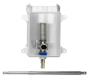 Sioux Chief OxBox™ 696-G1010XR Ice Maker Outlet Box with MiniRester™ Water Hammer Arresters, 1/2 in F1807 PEX Crimp™ Inlet, 1/4 in Compression Outlet, ABS