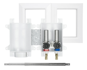 Sioux Chief OxBox™ 696-G2313XF Washing Machine Outlet Box with Arrester, 1/2 in F1807 PEX Crimp™ Inlet, 3/4 in Double Hose Bibb Outlet, ABS