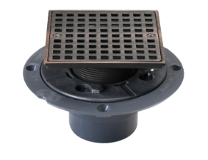 Sioux Chief 821-2PQRB Shower Pan Drain with Ring and Strainer, 2 in Nominal, Solvent Weld Connection, 4-1/8 in, PVC Drain