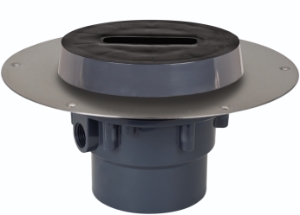 Sioux Chief Halo™ 822-3PF Adjustable Floor Drain with Deck Flange and Coring Plug, 3 in Outlet, Hub Connection, PVC Drain