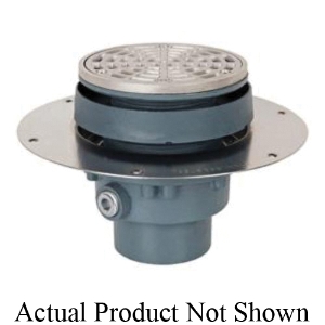 Sioux Chief FinishLine™ Halo™ 822-F3DNQ Adjustable Floor Drain Complete Assembly with Ring and Strainer, 3 in Outlet, Hub Connection, 5-7/8 in Grid, Ductile Iron Drain