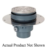Sioux Chief FinishLine™ Halo™ 822-F3DNQ Adjustable Floor Drain Complete Assembly with Ring and Strainer, 3 in Outlet, Hub Connection, 5-7/8 in Grid, Ductile Iron Drain