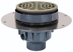 Sioux Chief FinishLine™ Halo™ 822-F2PNR Adjustable Floor Drain, 2 in PVC Hub - 5-1/2 in Round Ring & Strainer