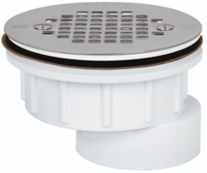 Sioux Chief 825-2PFS Offset Shower Module Drain, 2 in, Solvent Weld, 4-1/4 in Grid, ABS Drain