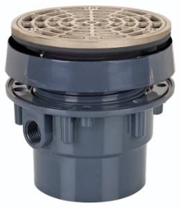 Sioux Chief FinishLine™ 832-35PNR Adjustable Floor Drain Complete Assembly, 3 x 4 in Outlet, Hub Connection, PVC Drain