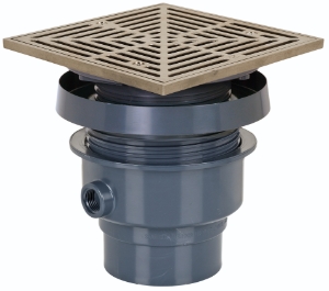 Sioux Chief FinishLine™ 832-36PNQ Adjustable Floor Drain Complete Assembly, 3 in Outlet, Hub Connection, PVC Drain