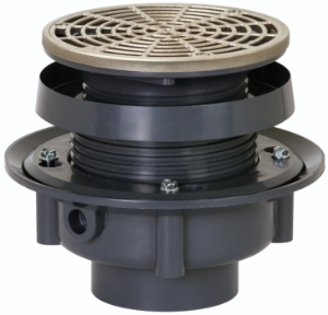 Sioux Chief FinishLine™ 833-2PNR Adjustable Flashing Drain Complete Assembly with Ring and Strainer, 2 in Outlet, Hub Connection, PVC Drain