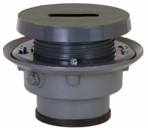 Sioux Chief FinishLine™ 833-63F Adjustable Rough-In Flashing Drain with Coring Plug, 3 in Outlet, Push-Joint Connection, Cast Iron Drain