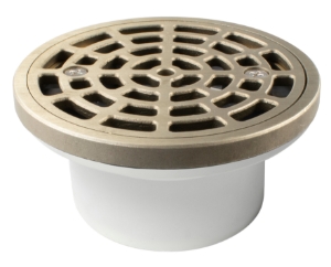 Sioux Chief 840-20PNR General Purpose Floor Drain With Ring and Strainer, 2 x 3 in Outlet, Solvent Weld Connection, 4-1/2 in Grid, PVC Drain