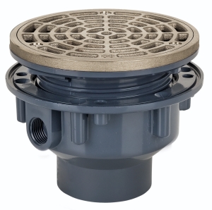 Sioux Chief 842-2PNR Adjustable On-Grade Floor Drain, 2 in Outlet, Hub Connection, PVC Drain