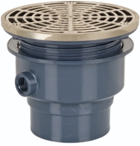 Sioux Chief 842-36PNR Adjustable On-Grade Floor Drain, 3 in Outlet, Hub Connection, PVC Drain