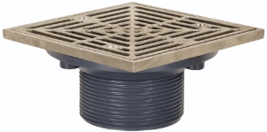 Sioux Chief 842-3LNQ Adjustable On-Grade Floor Drain With Ring and Strainer, 3 in Outlet, MNPT Connection, ABS Drain