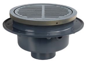 Sioux Chief FatMax™ 860-4PI Large Capacity Floor Drain with Ring and Strainer, 4 in Outlet, Hub Connection, PVC Drain