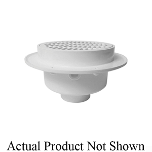 Sioux Chief FatMax™ 860-W4PI Floor Sink With Ring and Strainer, 4 in Drain Opening, 6-3/8 in H, Round, PVC, White