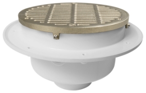 Sioux Chief FatMax™ 860-W4PN Floor Sink with Ring and Strainer, 4 in Drain Opening, 7-3/8 in H, Round, PVC, White