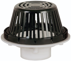 Sioux Chief 868-P6M Roof Drain with Dome Strainer, 6 in Outlet, Solvent Weld x Hub Connection, PVC Drain