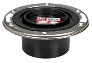 Sioux Chief TKO™ 884-ATMPK Closet Flange with Stainless Steel Swivel Ring, 3'' Hub/Inside 4'', ABS, Flush To Floor, 2-1/2'' Tailpiece