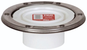 Sioux Chief TKO™ 886-PTMSPK Closet Flange with Stainless Steel Swivel Ring, 3 in Spigot, PVC