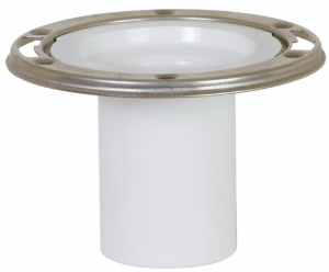 Sioux Chief TKO™ 888-PM 1-Piece Open Closet Flange with Stainless Steel Swivel Ring, Inside 3 in, PVC, Flush To Floor