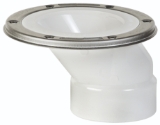 Sioux Chief FullFlush™ 889-POM Open Offset Closet Flange with Stainless Steel Swivel Ring, PVC