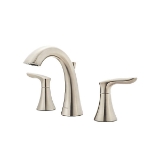 Pfister® LG49-WR0K Professional Grade Pull-Down Widespread Lavatory Faucet, Weller™, 1.2 gpm Flow Rate, 5-1/32 in H Spout, 8 in Center, PVD Brushed Nickel, 2 Handles, Metal Pop-Up Drain