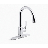 Sterling® 24272-VS Ludington® Pull-Down Kitchen Faucet, 1.5 gpm Flow Rate, Vibrant® Stainless Steel, 1 Handle, 1/3 Faucet Holes