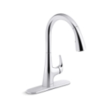 Sterling® 24274-CP Medley™ Pull-Down Kitchen Faucet, 1.5 gpm Flow Rate, Polished Chrome, 1 Handle, 1/3 Faucet Holes