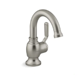 Sterling® 27374-4-BN Ludington® Bathroom Sink Faucet, 1.2 gpm Flow Rate, 5-7/16 in H Spout, 1 Handle, Pop-Up Clicker Drain, 1 Faucet Hole, Vibrant® Brushed Nickel