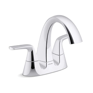 Sterling® 27376-4-CP Medley™ Centerset Bathroom Sink Faucet, Polished Chrome, 2 Handles, Pop-Up Clicker Drain, 1.2 gpm Flow Rate