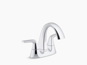 Sterling® 27376-4-BL Medley™ Centerset Sink Faucet, Matte Black, 2 Handles, Clicker Drain, 1.2 gpm Flow Rate