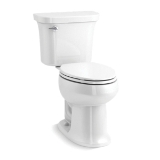 Sterling® 30115-0 2-Piece Toilet With Seat, Stinson™ Comfort Height™, Elongated Bowl, 7-1/2 in H Rim, 12 in Rough-In, 1.6 gpf, White