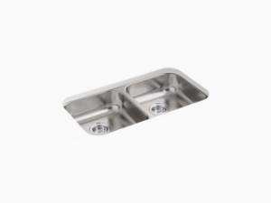 Sterling® 32021-NA McAllister™ Sink, 32 in L x 36 in W Bowl x 6 in D Bowl, 5-13/16 in H x 18-5/16 in W, Stainless Steel