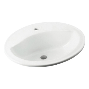 Sterling® 442001-0 Self-Rimming Bathroom Sink With Overflow, Sanibel®, Oval Shape, 20 in L x 17 in W x 8 in H, Drop-In Mount, Vitreous China, White