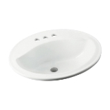 Sterling® P442004-0 Self-Rimming Bathroom Sink With Overflow, Sanibel®, Oval Shape, 4 in Faucet Hole Spacing, 20 in L x 17 in W x 8 in H, Drop-In Mount, Vitreous China, White