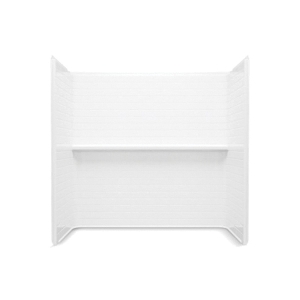 Sterling® 71574106-0 Traverse™ Bath Wall Set With Aging in Place Backerboard, 60 in L x 30 in W x 58-1/4 in H, Solid Vikrell®, White