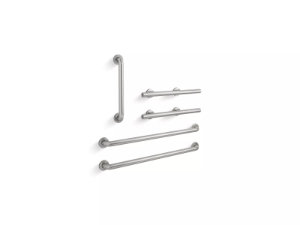 Sterling® 71577103-NA Traverse™ 5-Piece ADA-Adaptable Grab Bar Kit, 1-1/2 in Dia x 36 in L, Brushed, Stainless Steel