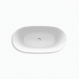 Sterling® 96129-0 Unwind™ Seamless Bathtub, Oval Shape, 59-1/16 in L x 29-1/2 in W, Center Toe-Tap Drain, White