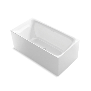 Sterling® 96135-0 Unwind™ Seamless Bathtub, Rectangular Shape, 59-1/16 in L x 29-1/2 in W, Center Toe-Tap Drain, White