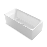 Sterling® 96136-0 Unwind™ Seamless Bathtub, Rectangular Shape, 66-15/16 in L x 29-1/2 in W, Center Toe-Tap Drain, White