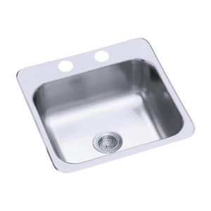 Sterling® B153-1 Bar/Kitchen Sink With SilentShield® Technology, Luster, 13-1/4 in L x 11 in W x 5-1/2 in D Bowl, 1 Faucet Hole, 15 in L x 15 in W x 5-7/8 in H, 20 ga Stainless Steel
