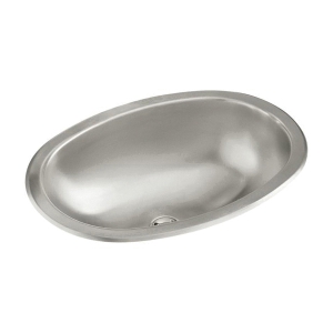 Sterling® S1201-0 Entertainment Self-Rimming Lavatory Sink, Oval Shape, 16-3/4 in L x 11-3/4 in W x 5-1/2 in H, 20 ga Stainless Steel, Mirror