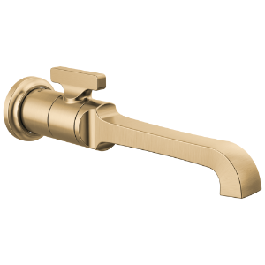 DELTA® T3589LF-CZ-PR-WL Tetra™ Single Handle Wall Mount Bathroom Faucet Trim, Lumicoat® Champagne Bronze