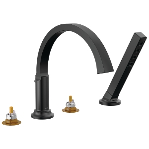 DELTA® T4788-BLLHP Tetra™ Tub Faucet, 1.75 gpm Flow Rate, Matte Black, 2 Handles, Tub Filler Function