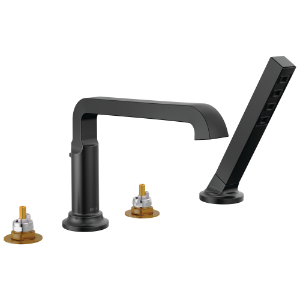 DELTA® T4789-BLLHP Tetra™ Tub Faucet, 1.75 gpm Flow Rate, Matte Black, 2 Handles, Tub Filler Function