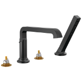 DELTA® T4789-BLLHP Tetra™ Tub Faucet, 1.75 gpm Flow Rate, Matte Black, 2 Handles, Tub Filler Function