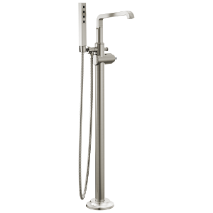 DELTA® T4789-SS-PR-LHP-FL Tetra™ Floor Mount Tub Filler Trim - Less Handles, Lumicoat® Stainless